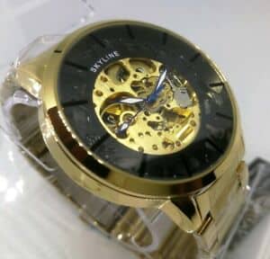 New]Skyline Mecca Niccolo orologio uomo skyline automatico,meccanico,oro  pvd, 42mm, vetro zaffiro,bracciale - BE FORWARD Store