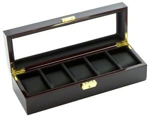 [New]ebony Wood storage box clear top window case diplomat clear top ...