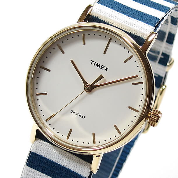 New TIMEX Timex TW2P91900 Weekender Fairfield week ender Fairfield 37mm blue horizontal stripe unisex BE FORWARD Store