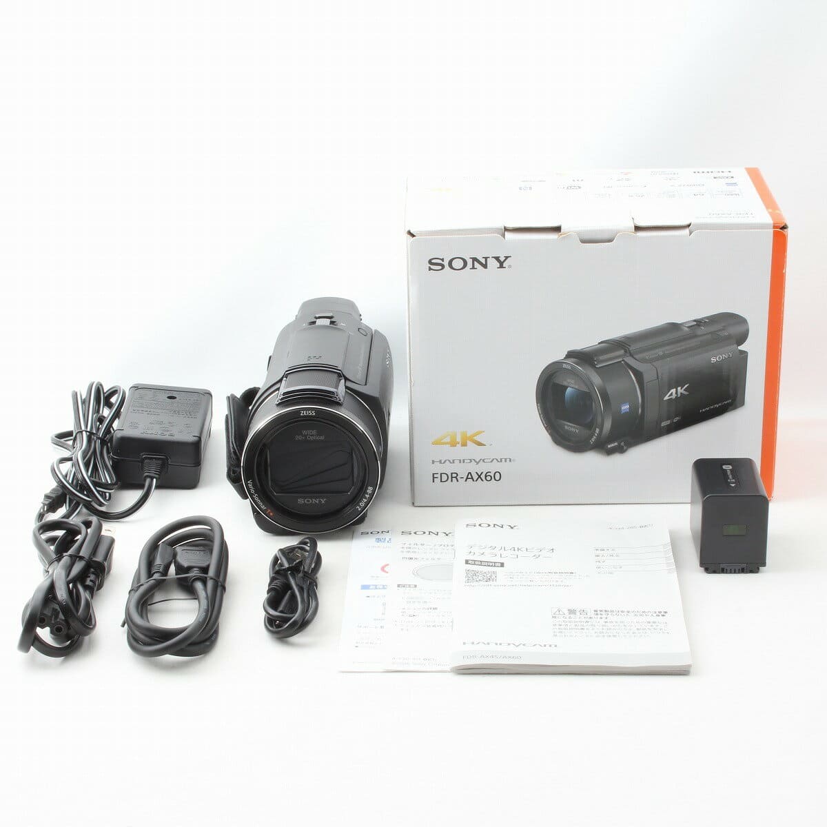 SONY 4K Camcorder Handycam FDR-AX60 1.8 f Black 64GB Zoom 20X FDR 