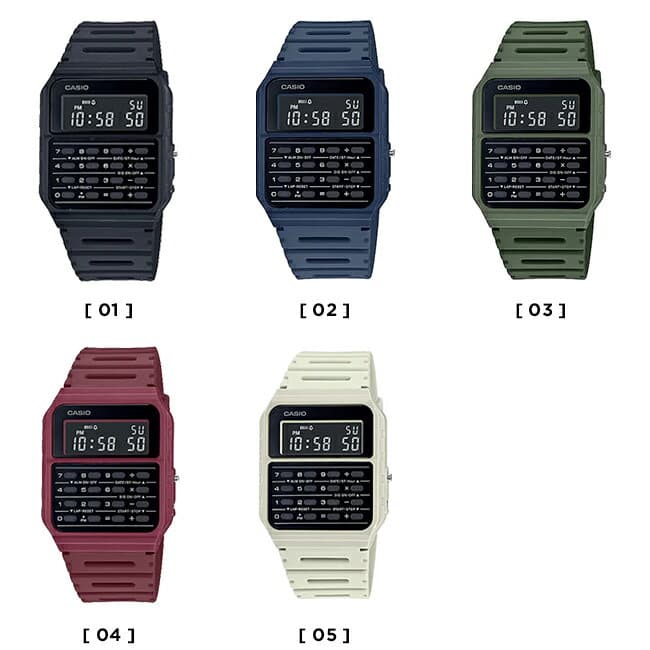 New]Japanese non-release CASIO Casio standard mens Ladies digital data bank  Cali curator Black black Navy khaki red red ivory BE FORWARD Store
