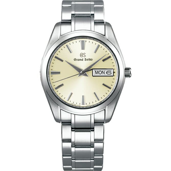 New Grand SEIKO Grand Seiko Heritage Collection 9F83 quartz Silver dial yearly variation ten seconds stainless steel case breath D date Japan mens SBGT235 BE FORWARD Store