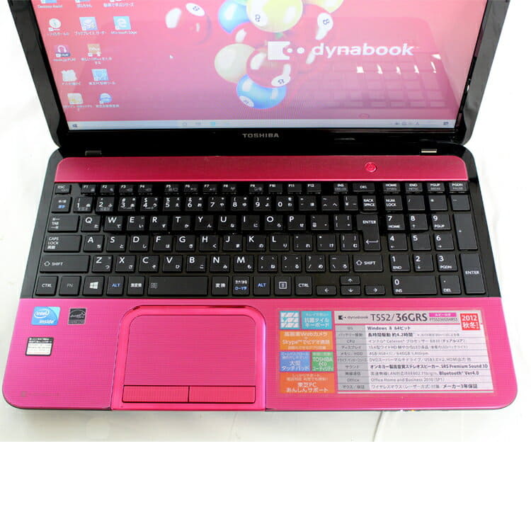 [Used]TOSHIBA TOSHIBA dynabook T552/36GRS PT55236GSHRS3 ruby rose 　 Celeron  　 4GB 　 640GB 　 15.6 type liquid crystal 　 DVD /Windows10/ wireless LAN 　  