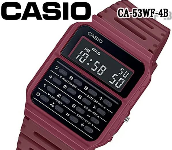 New Casio Casio Quartz Mens Ladies Digital Ca 53wf 4b Data Bank Rubber Red Be Forward Store