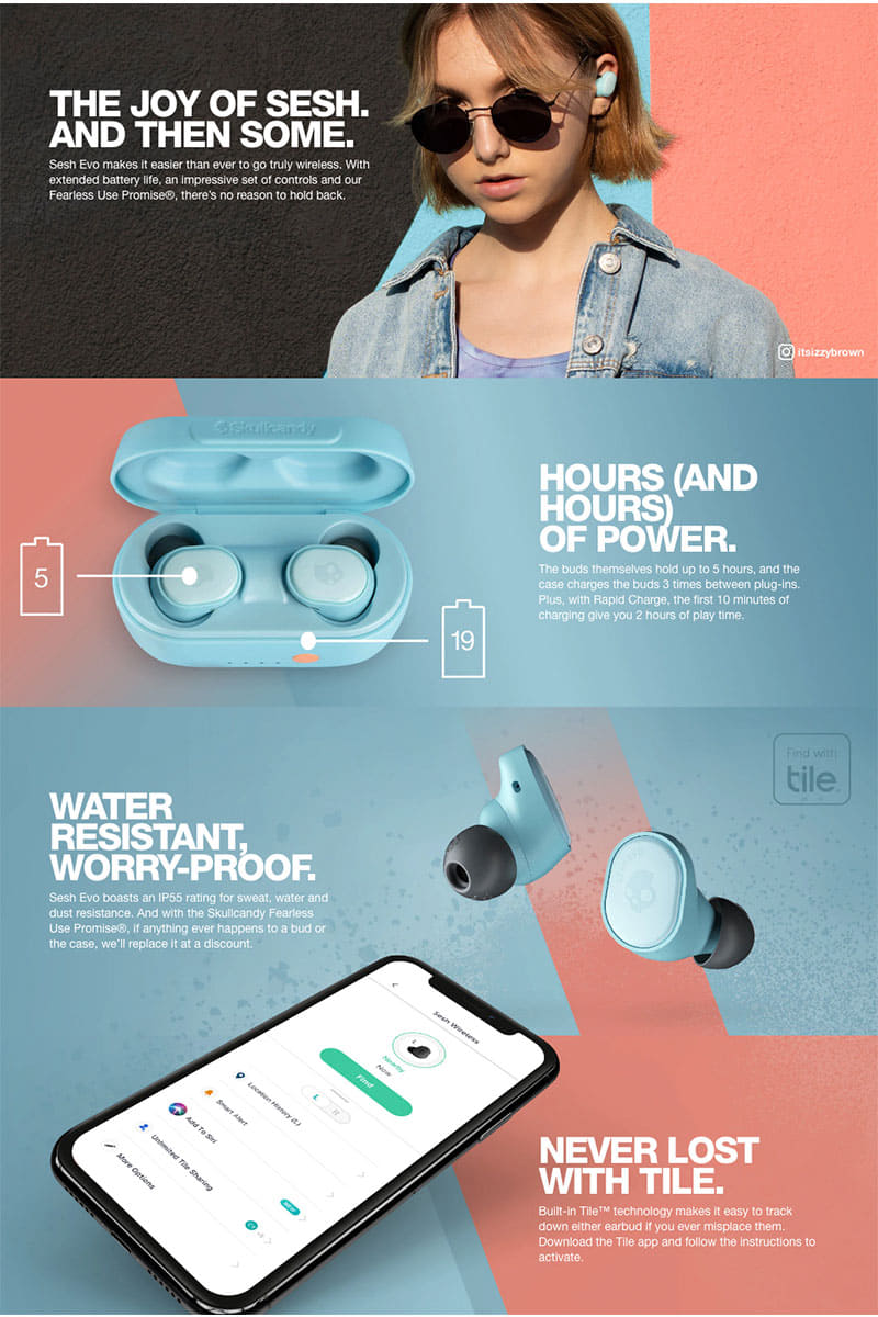 skullcandy sesh evo bleached blue