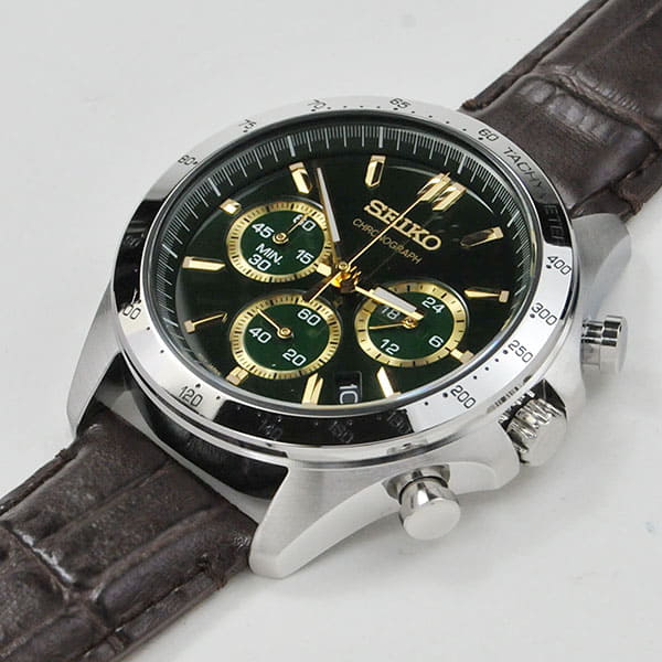 New]SEIKO selection Chronograph green SEIKO SBTR017 30,0 8T Chronograph  spirit 2 leather band chocolate color leather memorial day - BE FORWARD  Store