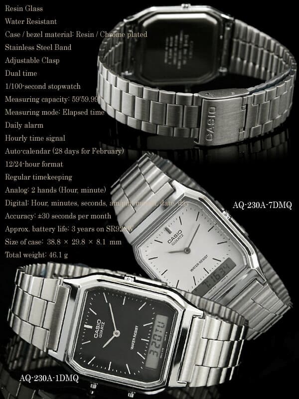 New]CASIO AQ-230A Ana-Digi Series AQ-230A-1D AQ-230A-7D Casio