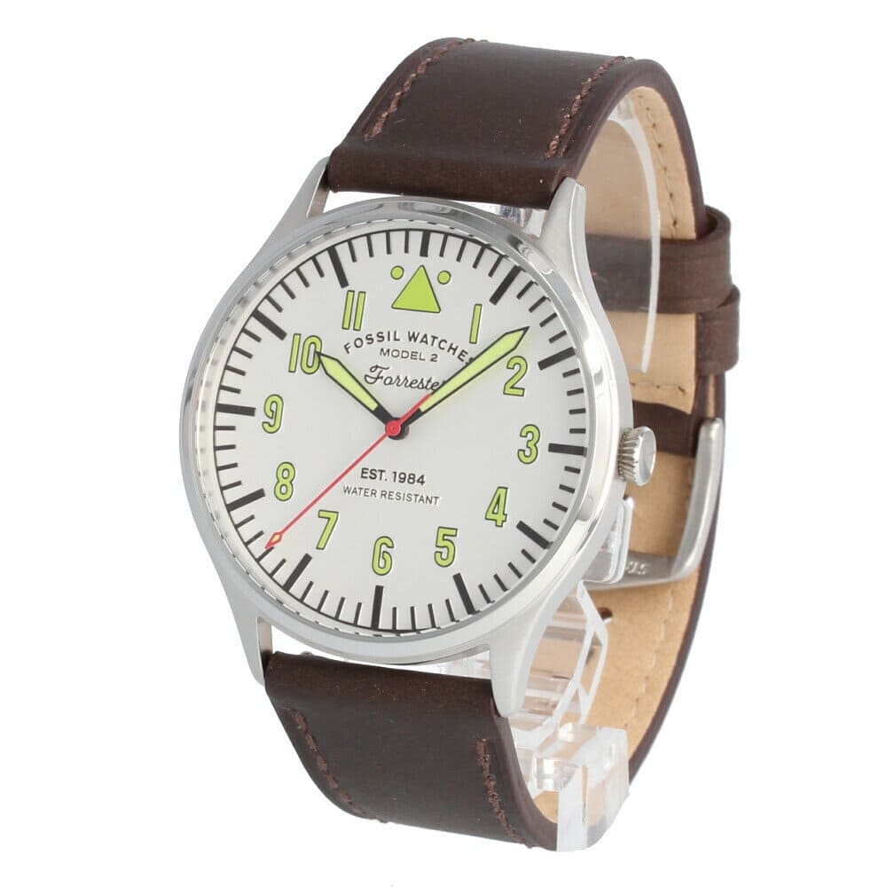 New]FOSSIL Fossil FS5610 Forrester mens leather brown white - BE 