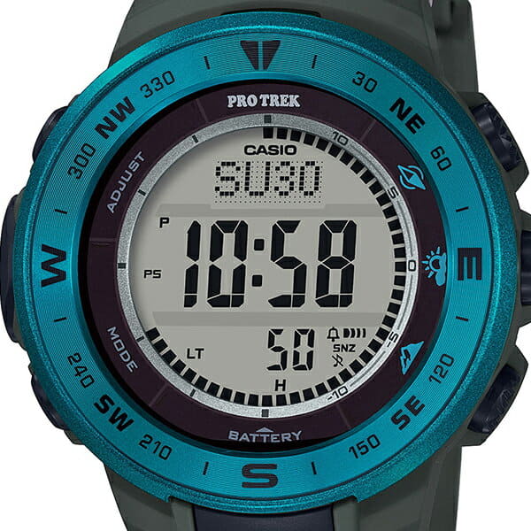 New Pro Trek Triple Sensor Ver 3 Prg 330 2ajf Mens Solar Digital Blue Khaki Be Forward Store