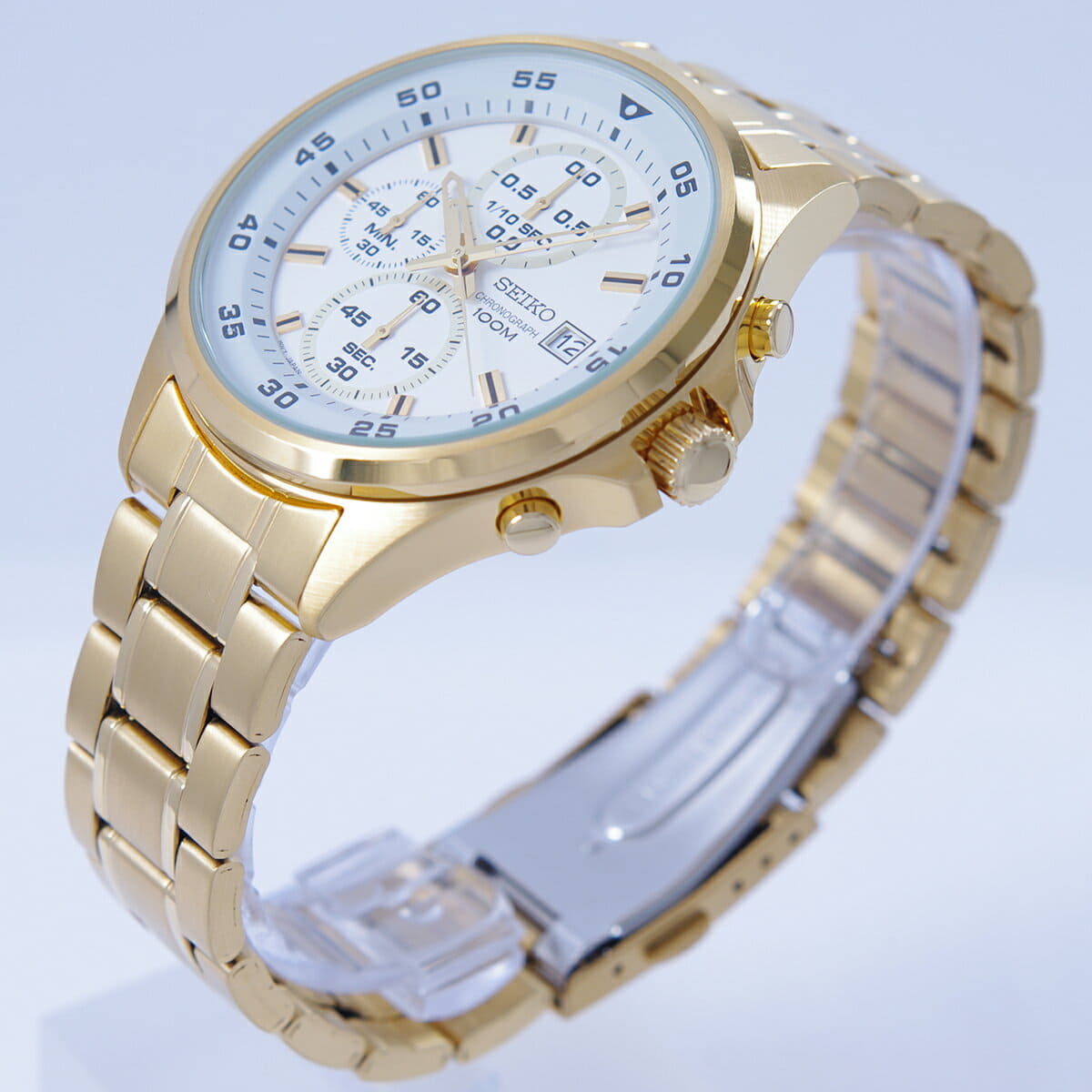New]SEIKO SEIKO quartz Chronograph 100M waterproofing white clockface Gold  SKS632P1 mens [ product] - BE FORWARD Store