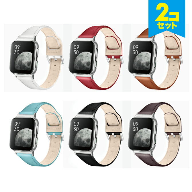 New]2-piece set OPPO Watch oppootchi Luxury genuine leather belt  ragujuarijienyuinrezaberuto 41mm 46mm genuine leather leather constant  seller simple Smart watchband mens Ladies - BE FORWARD Store