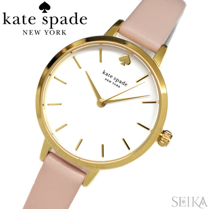 [New]Kate spade Kate spade (24)KSW9003 metro clock Ladies Gold pink ...