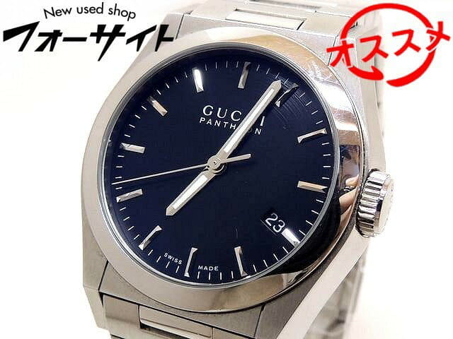 New]product Gucci clock □ YA115423 Pantheon Black unisex Boys □ 115.4 black  GUCCI 2H - BE FORWARD Store