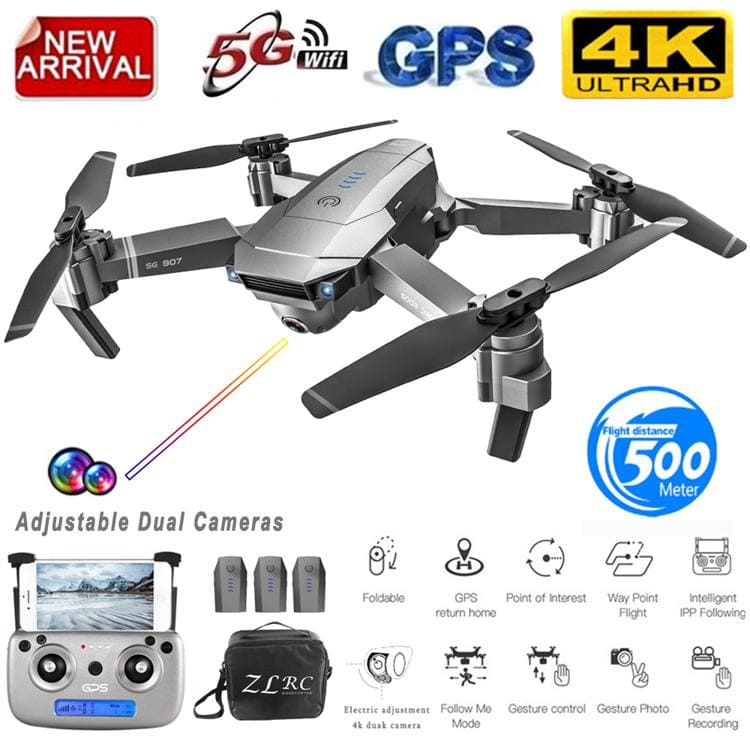 New]SG907 GPS drone 4K Camera 5G Wifi RC kuwaddokoputaoputikarufuro  folding-type Mini Delon 1080P HD Camera drone - BE FORWARD Store