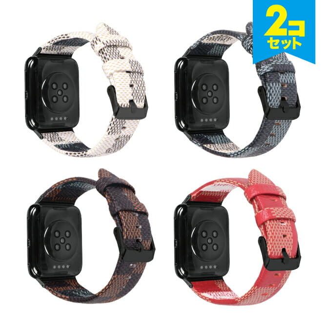 New]2-piece set OPPO Watch oppootchi Luxury PU leather belt luxury PU  leather belt 41mm 46mm PU leather luxury constant seller Smart watchband  mens Ladies boy girl - BE FORWARD Store