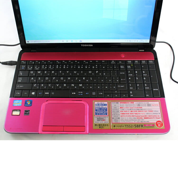 [Used]TOSHIBA TOSHIBA dynabook T552/58FRS PT55258FBFR ruby rose 　 Core  i7/8GB/750GB/15.6 type liquid crystal 　 Blu-ray /Windows10/ wireless LAN 　  Web 