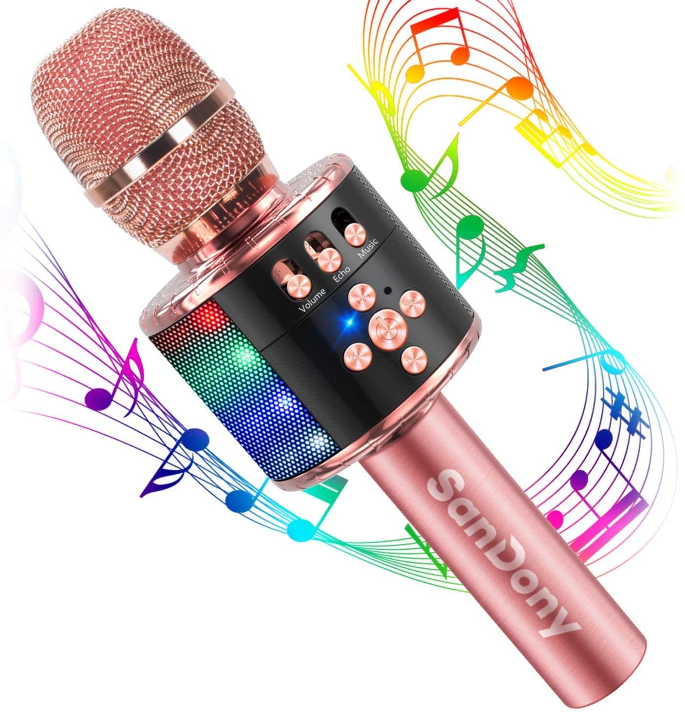New]2019 new publication It supports large-capacity 2800mAh TF card  function recording possibility Android&iPhone with the karaoke microphone  bluetooth portable speaker wireless microphone karaoke machine music  reproduction noise canceling LED light ...