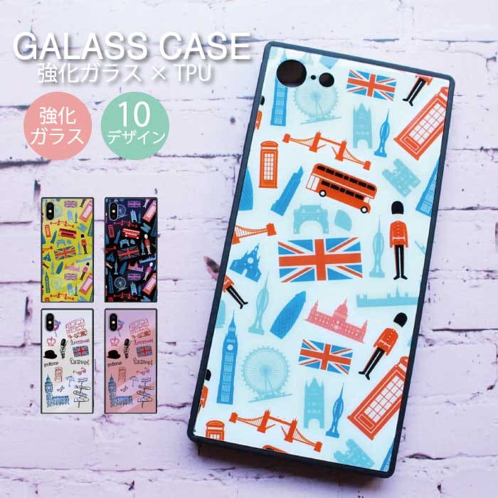 New Cover Case Glass Case Iphonexr Iphonex Xs Max Iphone8 Plus Silicon Glass London Foreign Countries Handle National Flag Paris Illustration Red Bluish White English Letter Logo Glass Be Forward Store