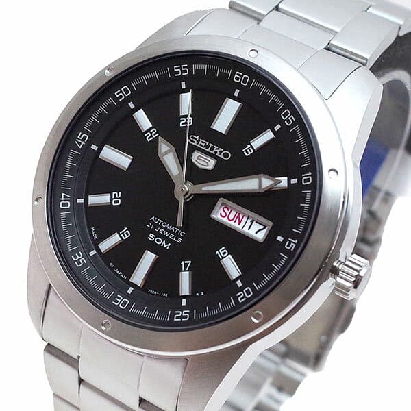 New]SEIKO SEIKO mens SNKN13J1 SEIKO 5 SEIKO5 Automatic winding Black Silver  - BE FORWARD Store