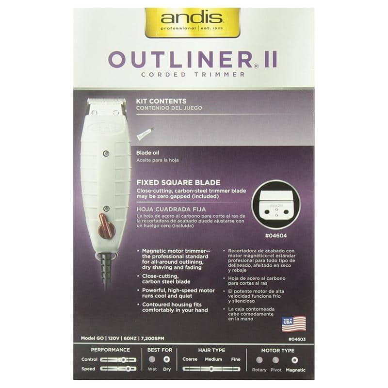 andis 04603 professional outliner ii square blade trimmer