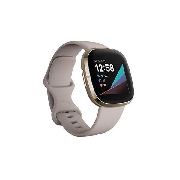 New]Fitbit Sense Alexa GPS-based smart luna white software Gold L small  size Japan G - BE FORWARD Store