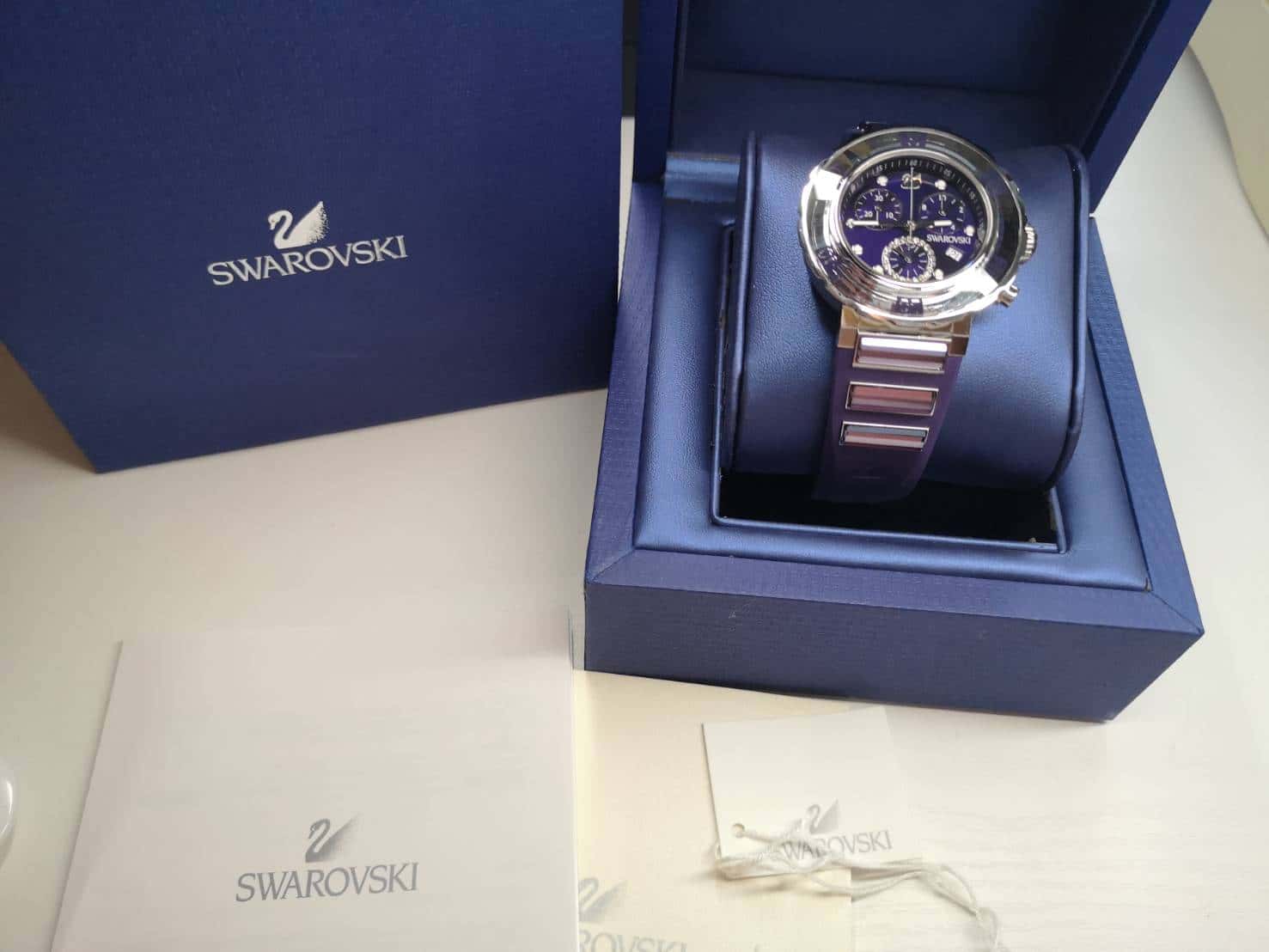 New]Unredeemed article WF!SWAROVSKI Swarovski purple Octea Chrono