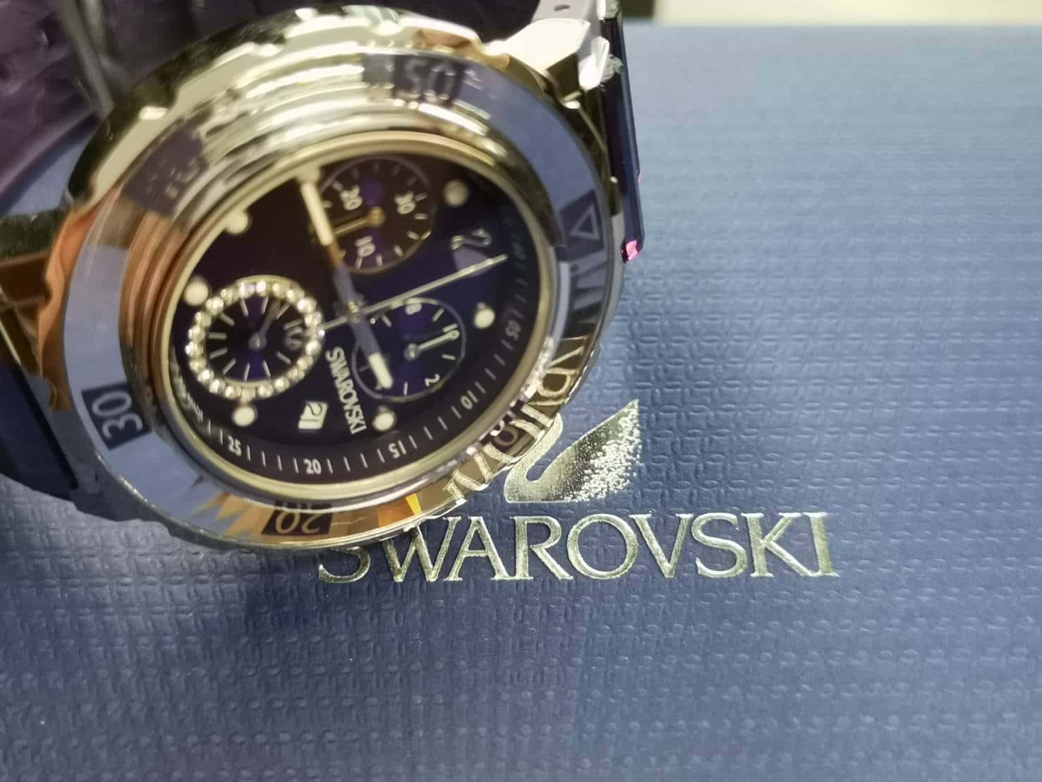 New]Unredeemed article WF!SWAROVSKI Swarovski purple Octea Chrono