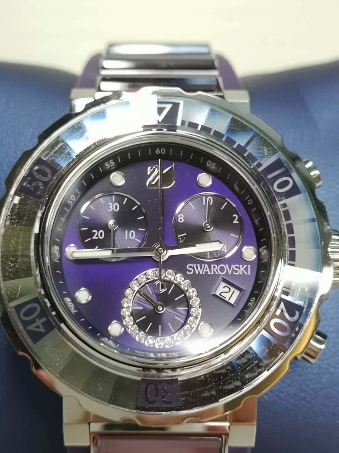 New]Unredeemed article WF!SWAROVSKI Swarovski purple Octea Chrono