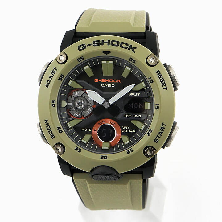 New]CASIO Casio G-SHOCK G-SHOCK ga-2000 carbon light mens waterproofing  analog digital black Black beige birthday GA-2000-5A - BE FORWARD Store