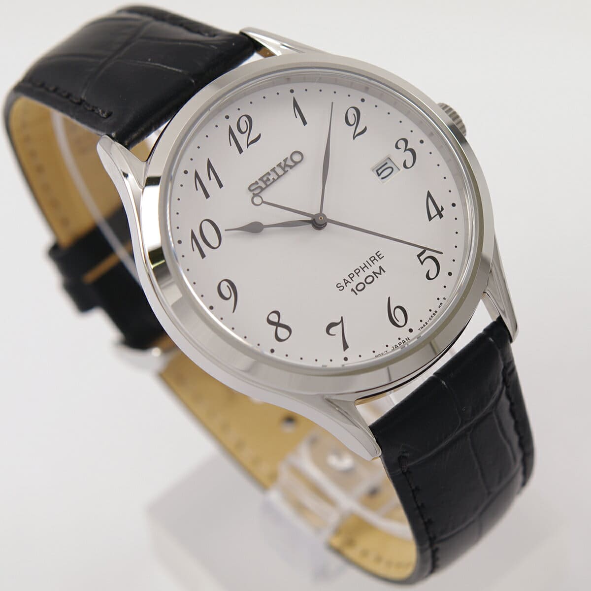 New]SEIKO SEIKO quartz leather belt white clockface sapphire Glass SGEH75P1  mens [ product] - BE FORWARD Store