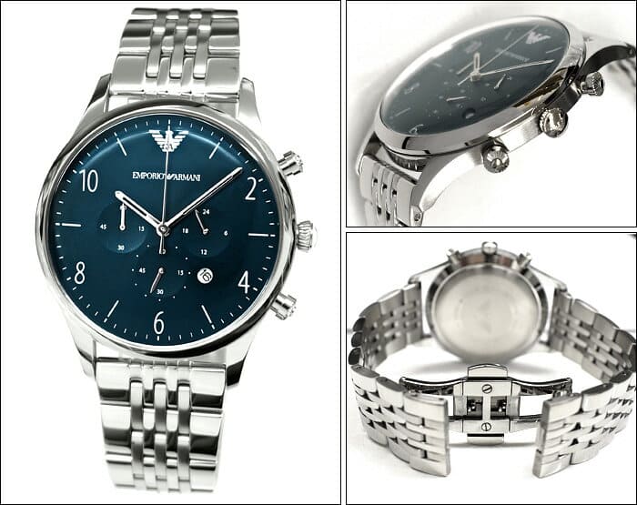 New]Write ; and five years The 3X02 that Emporio Armani EMPORIOARMANI AR1942  clock mens silver-blue is blue - BE FORWARD Store