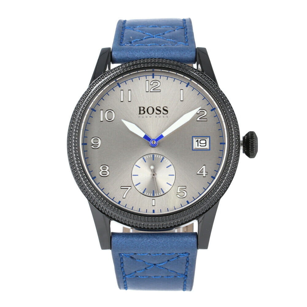 New]HUGO BOSS Hugo Boss 1513684 mens blue leather calendar - BE FORWARD  Store