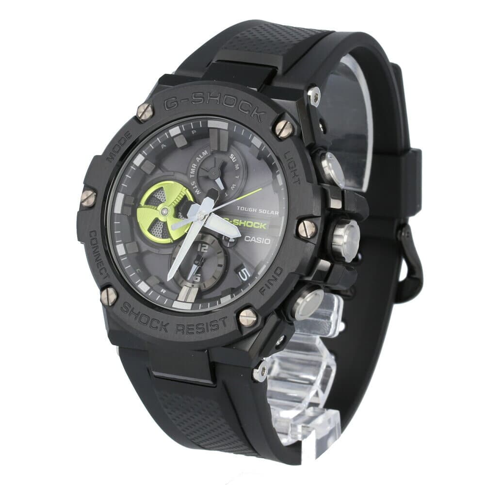 New CASIO G SHOCK G SHOCK GST B100B 1A3 tough solar G STEEL jisuchiru mens Black waterproofing mobile link BE FORWARD Store