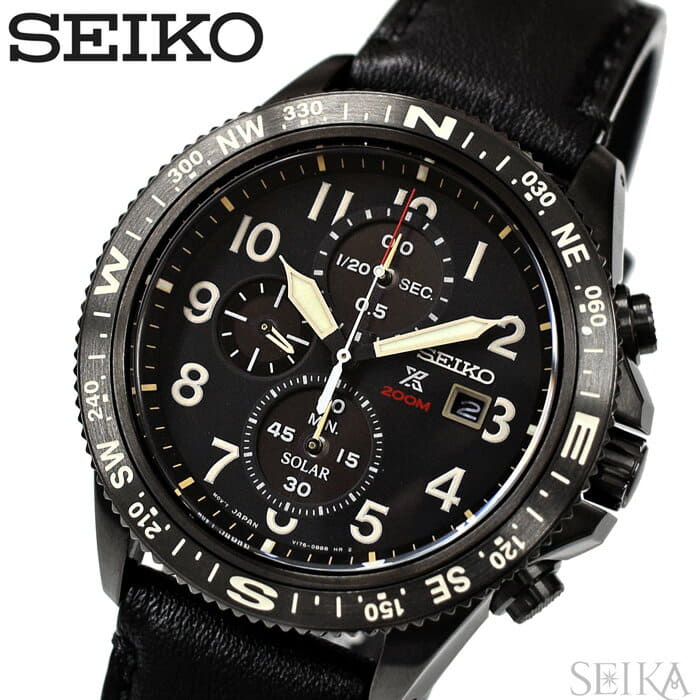 New]Write ; and five years SEIKO SEIKO SSC707P1(139) Pross pecks solar  clock mens Black leather 20 ATM water resistant 200M waterproofing - BE  FORWARD Store