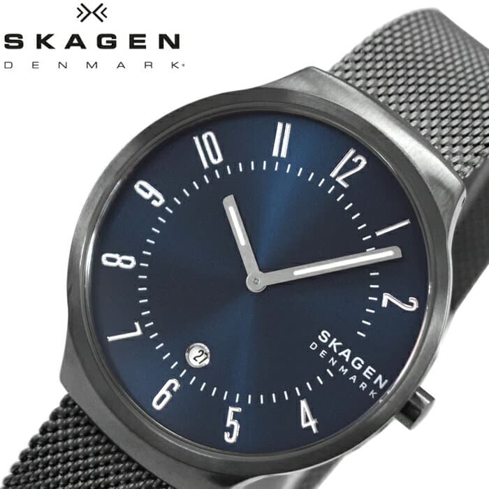 New Write and five years SKAGEN SKAGEN SKW6517 gurenen clock mens blue gunmetal mesh BE FORWARD Store