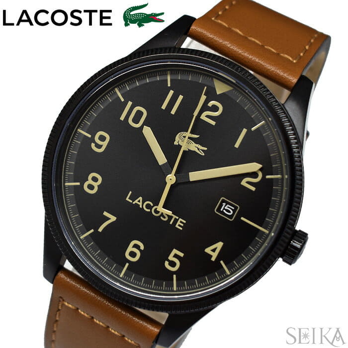 New Write and five years Lacoste LACOSTE 2011021 218 clock mens Black brown leather