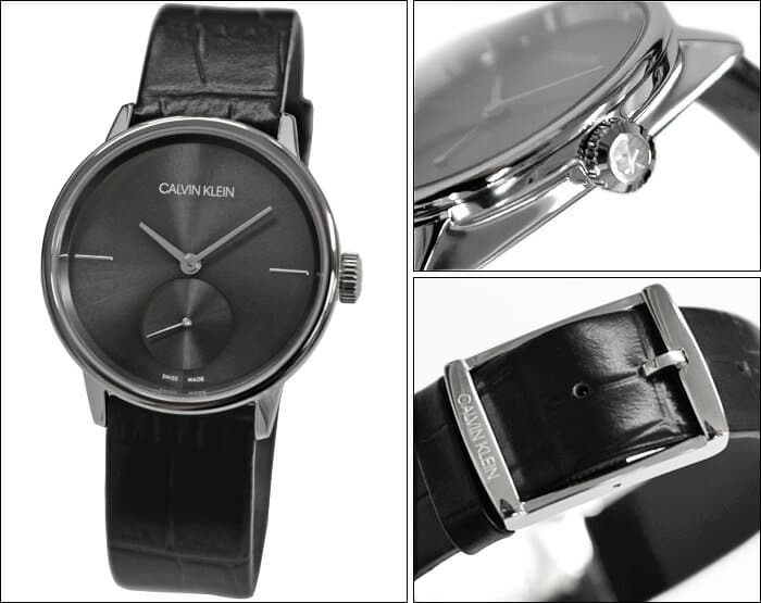 New]Write ; and five years Calvin Klein Calvin Klein accent Accent Ladies  clock ck(125)K2Y231C3 Black gray leather - BE FORWARD Store