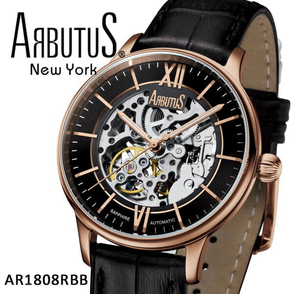New All the shop article P5 During BF period ARBUTUS Al boo TASS New York AR1808RBB machine type movement New York mens Ladies leather belt case -adaptive possible