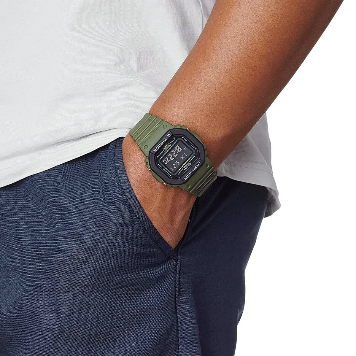 New]Xmas is , too Boys size for the CASIO Casio gshock  jishokkuyunitikaramiritarigurin DW-5610SU-3 square digital khaki mens - BE  FORWARD Store