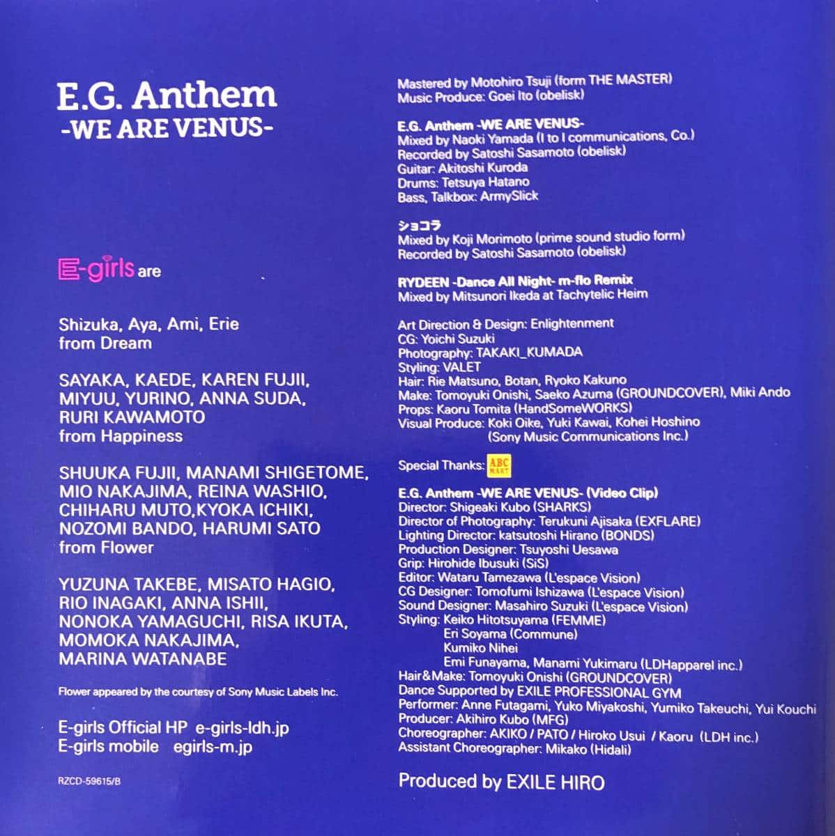 Used E Girls E G Anthem We Are Venus Cd Dvd Rzcd B Be Forward Store
