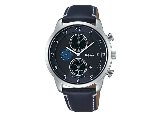 New]Agnes b. agnes b. Solar mens Marcello Chronograph leather