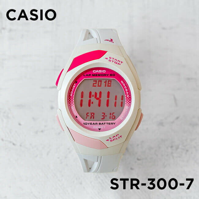 New]Japanese non-release CASIO Casio fizz digital STR-300-7 mens Ladies  white white pink - BE FORWARD Store