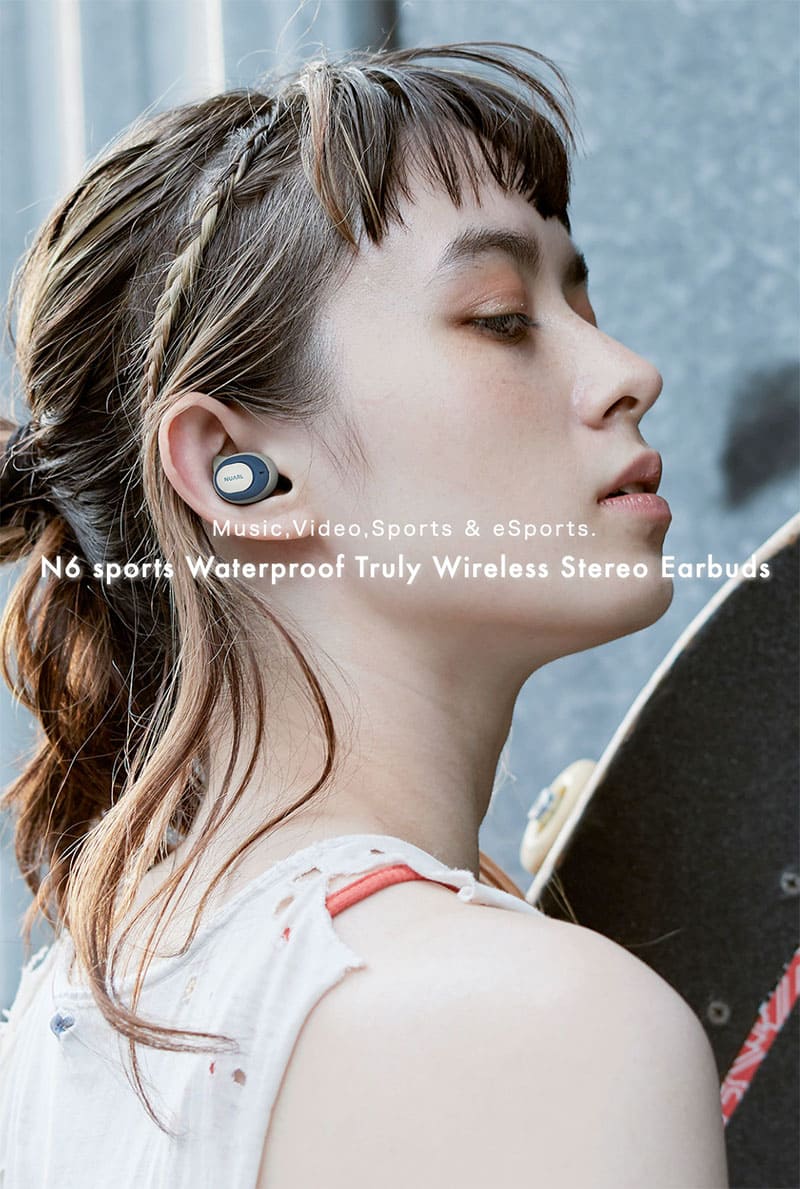 New NUARL N6 Sports WATERPROOF TRULY WIRELESS STEREO EARBUDS IPX7 waterproofing Bluetooth 5.2 perfection waiyaresuiyahonnuaru wireless earphone BE FORWARD Store