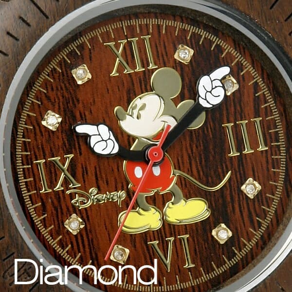 [New]Ladies mens Disney Mickey design clock clock Wood Mickey goods ...