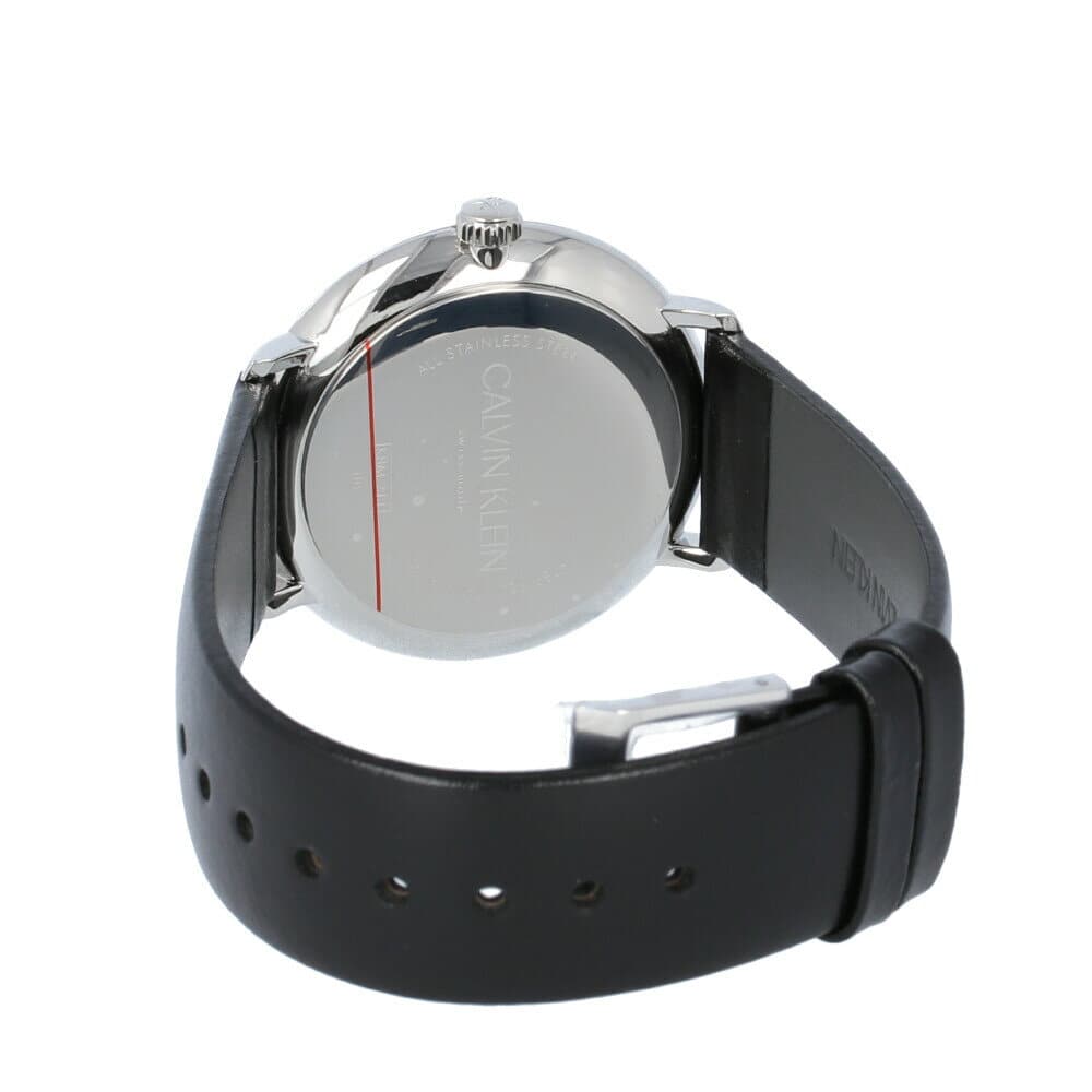 New CALVIN KLEIN Calvin Klein K8M211C6 High Noon high noon mens leather nostalgic modern Black Silver BE FORWARD Store