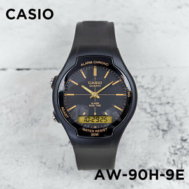 New]Japanese non-release CASIO Casio standard AW-90H-9E mens Ladies Black  black Gold - BE FORWARD Store