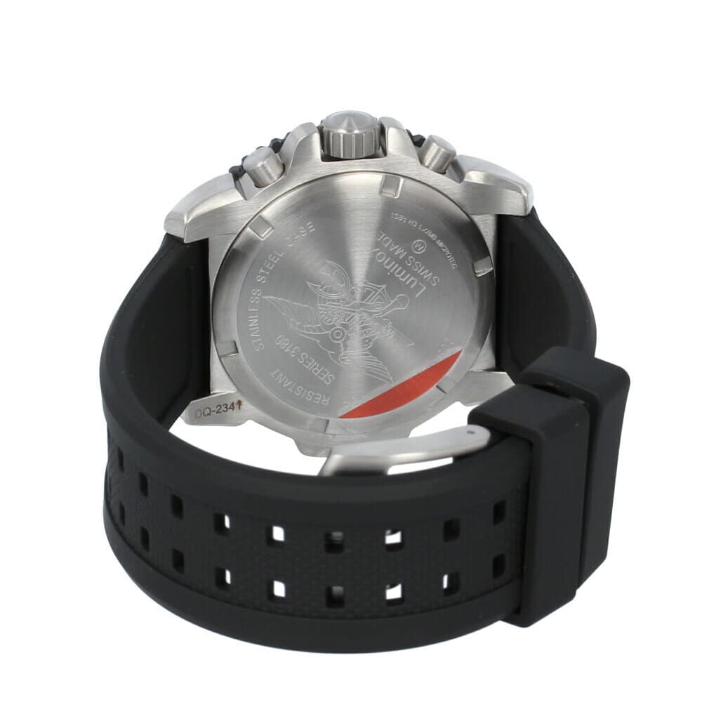 New LUMINOX Lumi Knox 3181.L NAVY SEAL STEEL COLORMARK CHRONOGRAPH 3180 SERIES Navy Shields Chronograph mens Black rubber belt waterproofing BE FORWARD Store