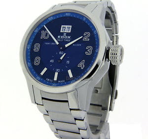 New]edox men wrc rally timer solid steel big date carbon fiber