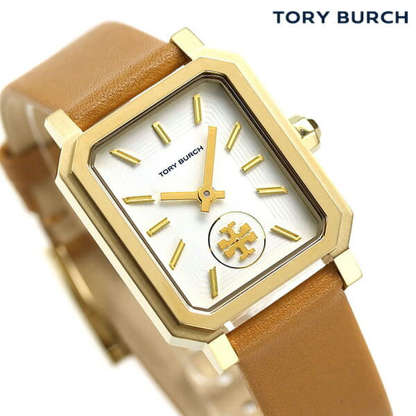 New]up to 18 times Tolly Birch Ladies TBW1503 TORY BURCH clock white X  brown - BE FORWARD Store