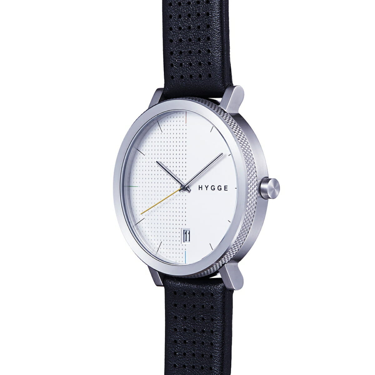 [New]It is black on an HYGGE hyugge MSL2203C(BK) mens Ladies Silver X